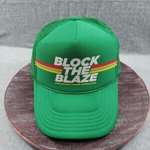 Block The Blaze Green Trucker Hat John Wayne Cancer Foundation Mesh Cap